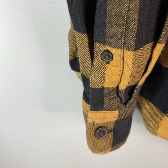 Wind River Mens Buffalo Plaid Shirt Yellow Black Button Down Long Sleeve Size L - Picture 8 of 14